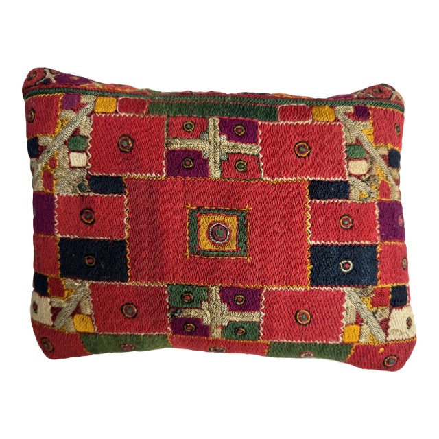 1950 Uzbek Metallic Art Deco Pillow For Sale