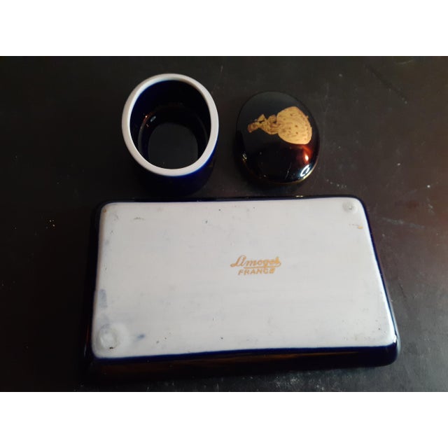 1940s 1940s Vintage Limoges France Gilded Vanity Set - 2 Pieces For Sale - Image 5 of 6