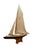 Large vintage model sailboat featuring Columbia, the America's Cup winning yacht. This ship model is built plank-on-frame...