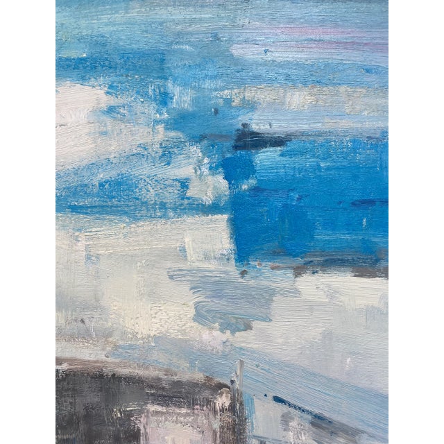 Blue Contemporary Abstract Original Oil Painting For Sale - Image 8 of 12