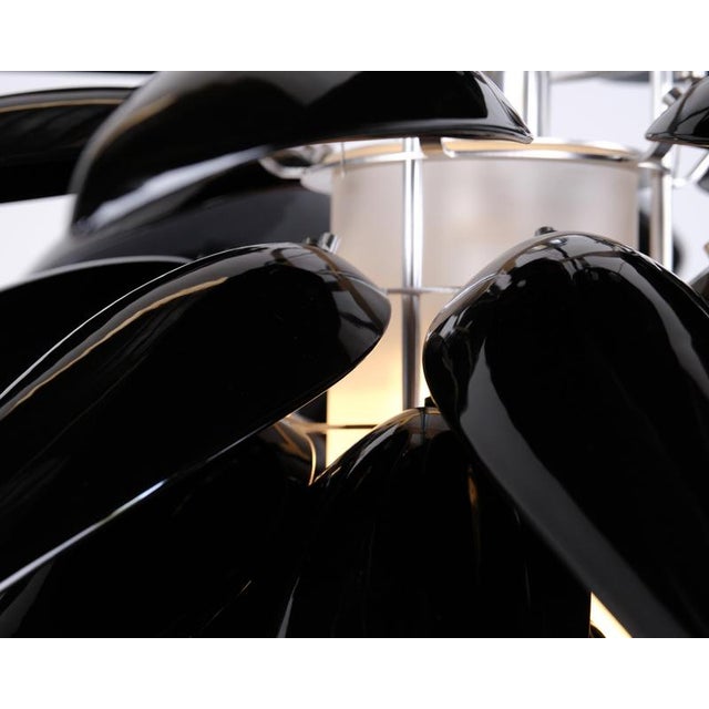 Aloe Blossom Large Anniversary Pendant Light with Black Porcelain Leaves by Jeremy Cole, 2004 For Sale - Image 12 of 15