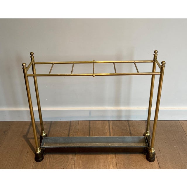 Neoclassical Brass and cast iron umbrella stand. French. Circa 1900 For Sale - Image 3 of 12