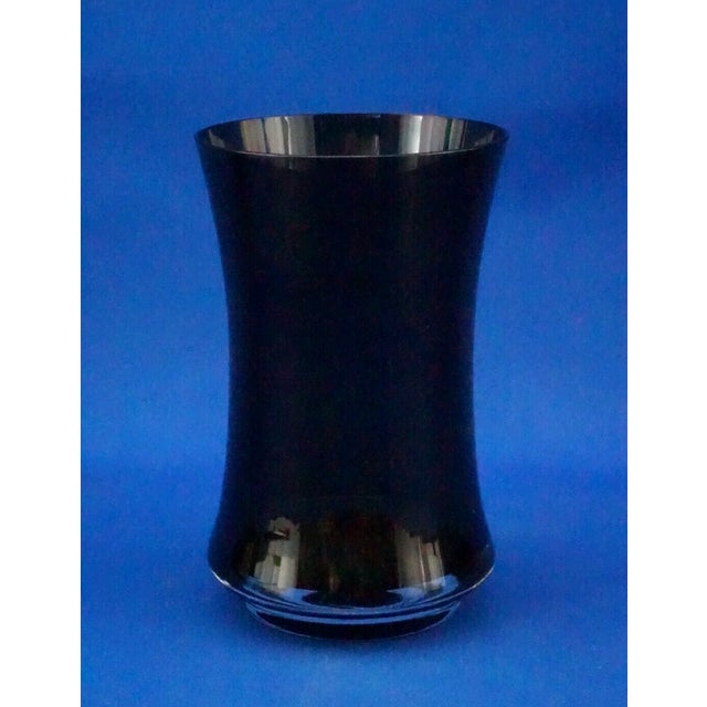Vintage Vase in Black Smoked Glass from the Gral Crystal Manufactory, Germany, 1950s For Sale - Image 15 of 18