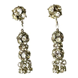 1930s Swarovski Dangle Clip-Back Earrings - 2 Pieces For Sale