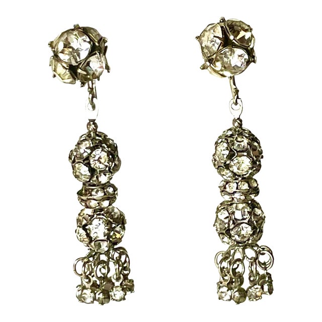 1930s Swarovski Dangle Clip-Back Earrings - 2 Pieces For Sale