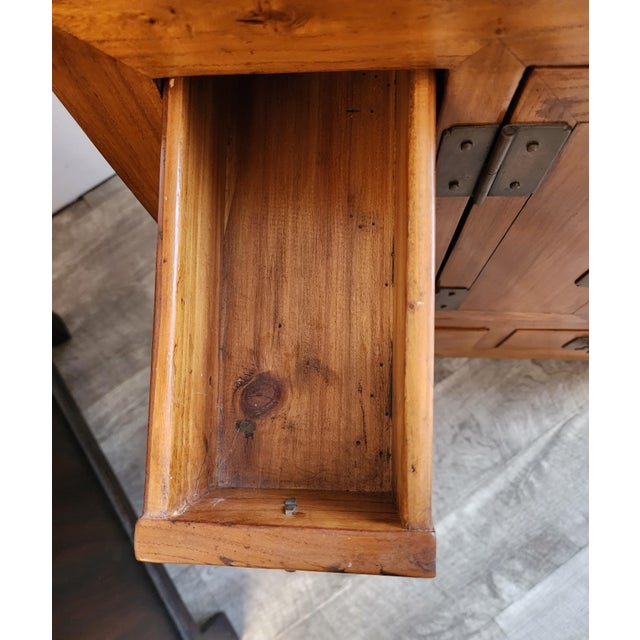 Vintage Chinese Elm Apothecary Nightstands / Bedside Cabinets - A Pair For Sale - Image 16 of 18