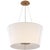 Barbara Barry for Visual Comfort Signature Hoop Medium Inverted Hanging Shade in Soft Brass with Linen Shade For Sale