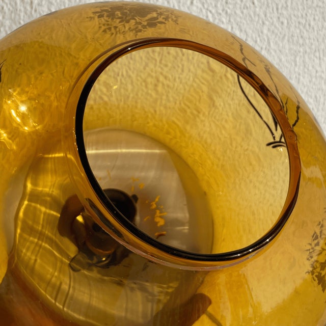 Vintage Portuguese Amber Glass Romantic Hanging Light, 1970s For Sale - Image 10 of 13
