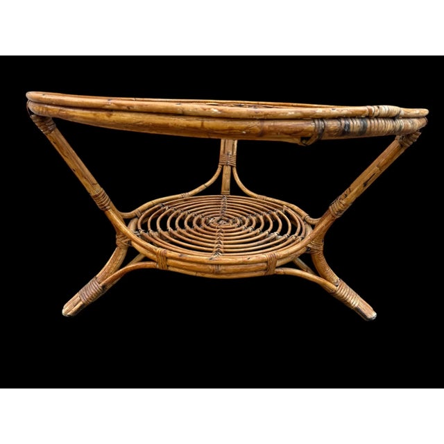 Wood Rattan Coffee Table, Spain, 1960s For Sale - Image 7 of 16