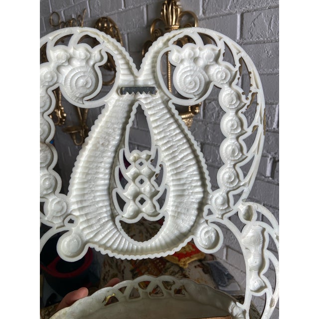 Vintage Hollywood Regency Homco Gilded Faux Wicker & Rattan Wall Pocket Planter Baskets, Wall Hanging Flower Installation For Sale - Image 10 of 12