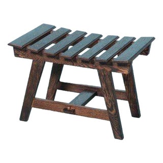 Vintage Wenge Slatted Bench, 1970s For Sale