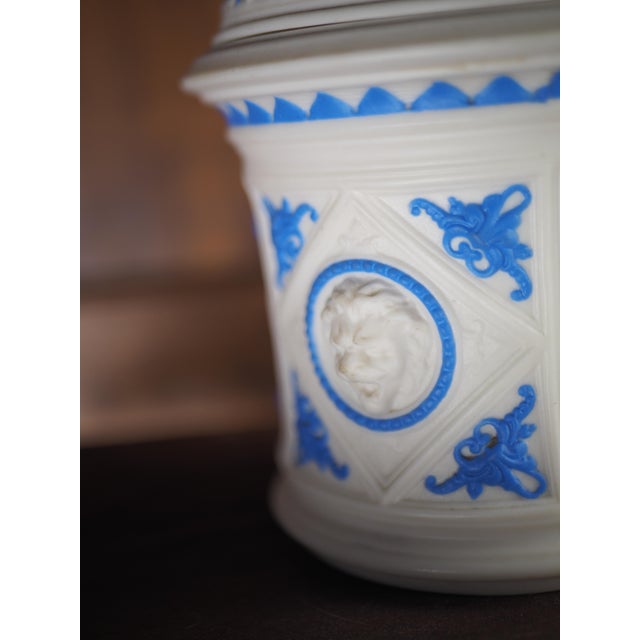 Mid 19th Century Continental Parian Ware Lidded Jar For Sale - Image 6 of 10