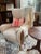 Lillian August Style Wingback Chairs, Pair – Oatmeal Beige Mistral Upholstery, Diamond-Stitched Faux Leather, Nailhead Trim For Sale - Image 9 of 11