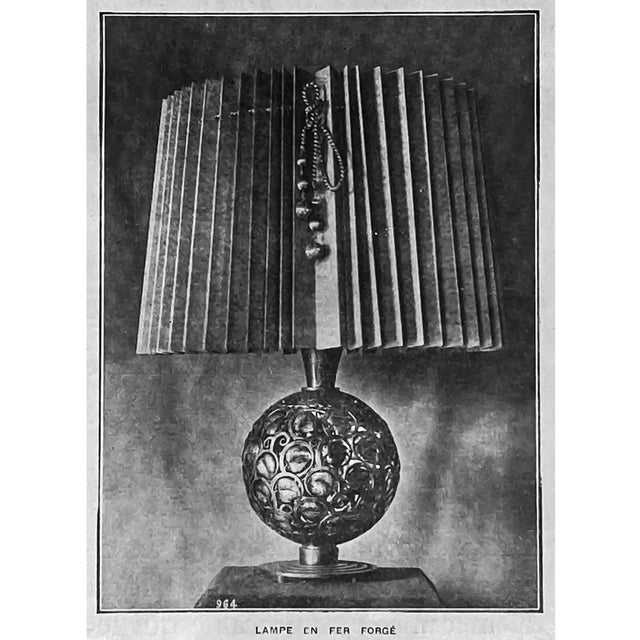 Large Art Deco Wrought Iron Table Lamp by Edgar-William Brandt, 1930s For Sale - Image 17 of 18