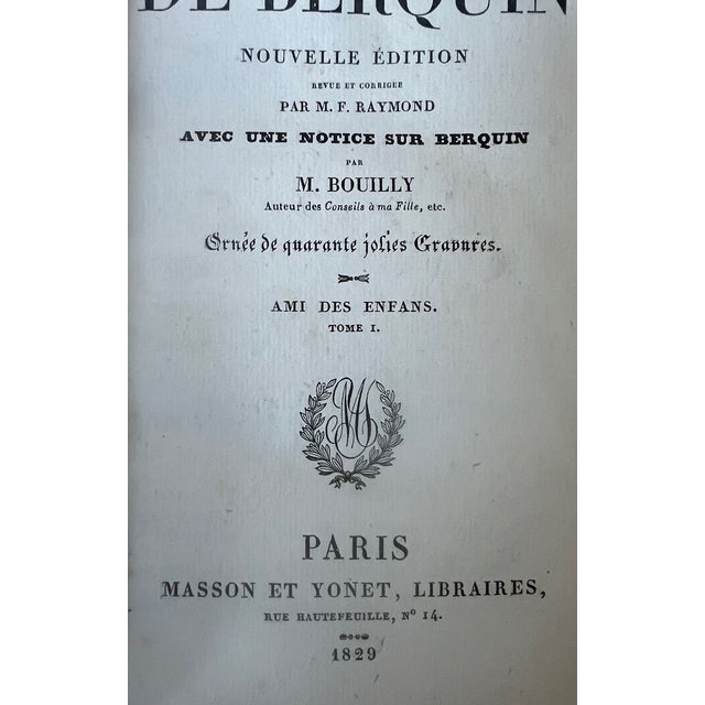 Green French Series of Childrens Books by Arnaud Berquin-Set of 10, C. 1829 For Sale - Image 8 of 12