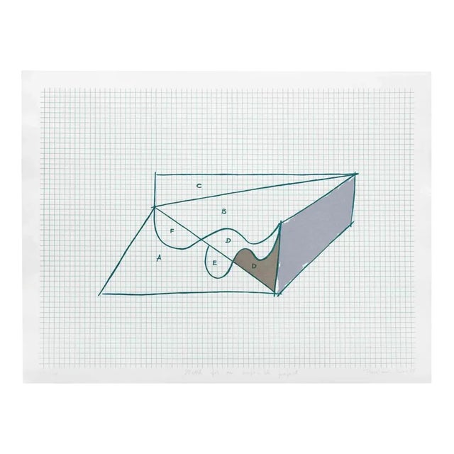 Costantino Persiani, Sketch for an Impossible Project, Original Lithograph, 1971 For Sale