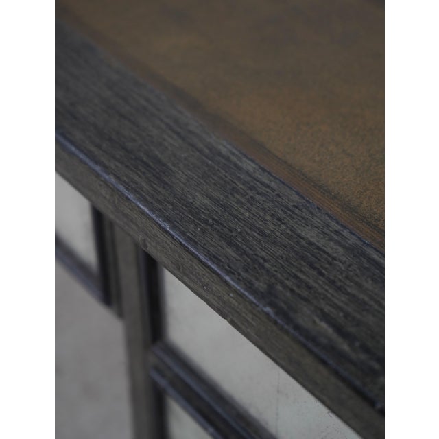 Theodore Alexander Louis XVI Mirrored Leather Top Writing Desk For Sale - Image 14 of 18