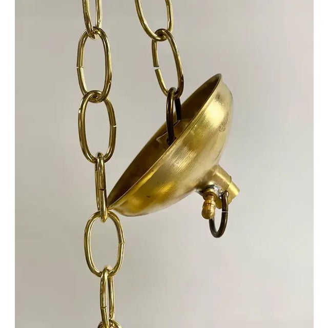 Mid-Century Modern Style Oval Spaceship Brass Pendant or Lantern For Sale - Image 10 of 12