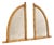 Large Italian Bamboo and Rattan Asymmetrical Arch Mirrors, 1970s, Set of 2 For Sale