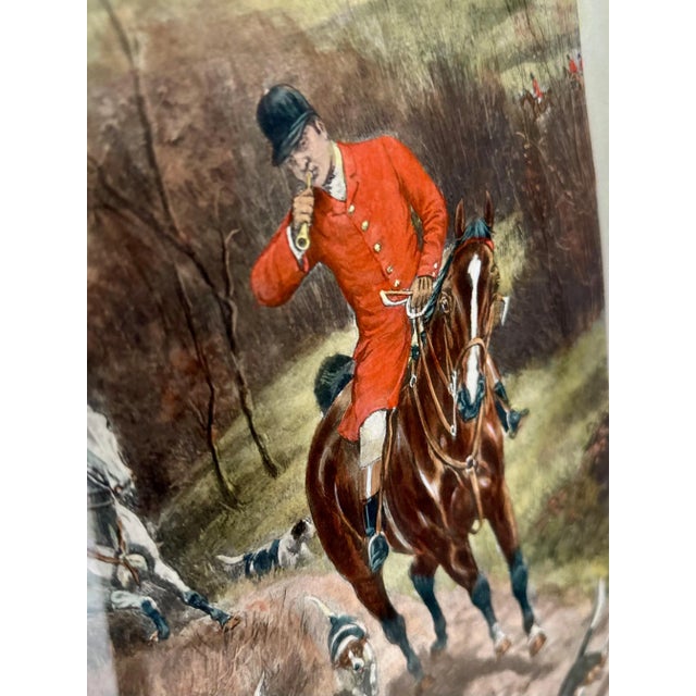 Sculpture Materials Pair Antique Alfred Charles Havell Fox Hunting Engravings, Framed For Sale - Image 7 of 12