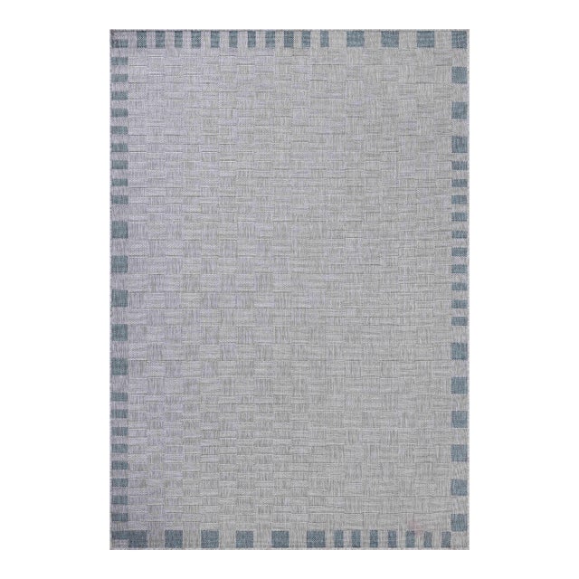 Amber Lewis x Loloi Topanga Silver / Blue 5'-3" x 7'-6" Area Rug For Sale