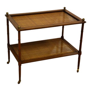 Kittinger Faux Bamboo and Cane Tea Cart For Sale