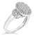 Contemporary 10K White Gold 1.0 Cttw Diamond Oval Cluster with Halo Vintage-Inspired Art Deco 3 Stone Style Statement Ring (G-H Color, SI1-SI2 Clarity), Size 7.5 For Sale - Image 3 of 8