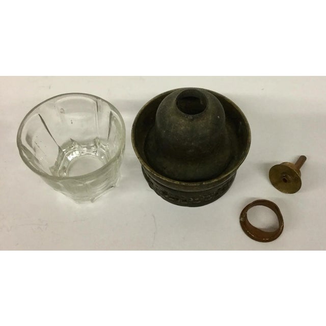 Late 20th Century Bronze & Glass Oil Lantern For Sale - Image 5 of 13