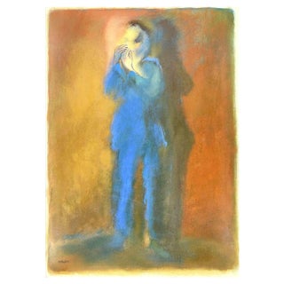 Roberto Cuccaro, The Cigarette, Original Gouache on Paper, 2000s For Sale