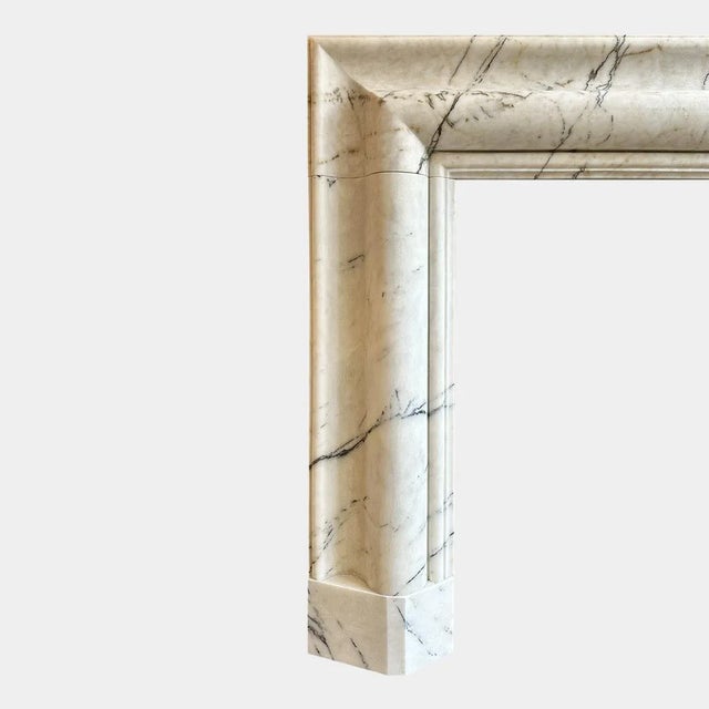 2000 - 2009 Large Marble Bolection Fireplace Mantles, 2000, Set of 2 For Sale - Image 5 of 12