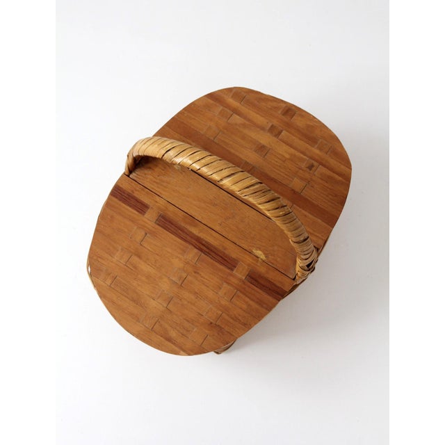 Vintage Wicker Picnic Basket For Sale - Image 12 of 13