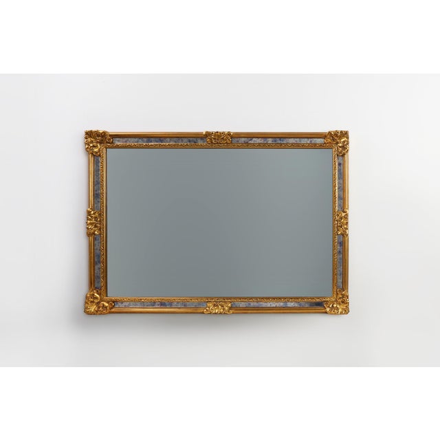 Mid-Century Modern 20th Century Baroque Revival Mirror in Gilded Resin from Deknudt, Belgium, 1950s For Sale - Image 3 of 13