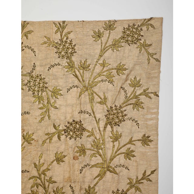 Arts & Crafts Vintage Embroidered Botanical Textile Panel With Metallic Thread For Sale - Image 3 of 14