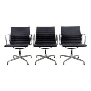 EA 108 Chair in Black Leather by Charles & Ray Eames for Vitra For Sale