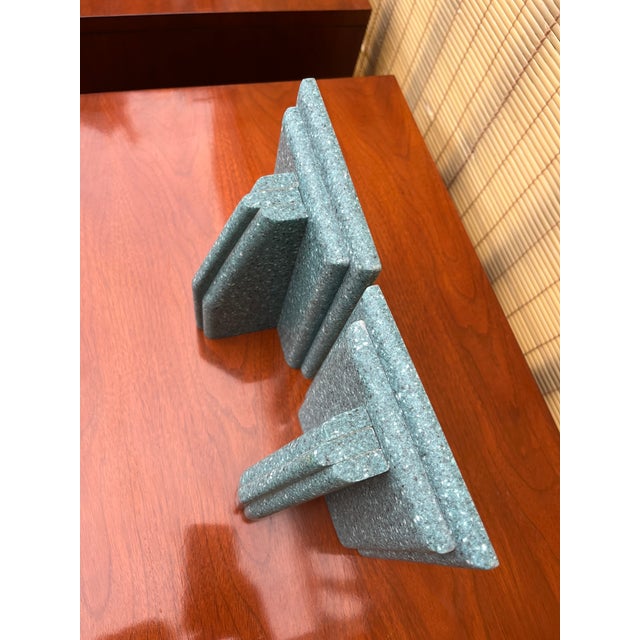Vintage Faux Granite Stone Postmodern Handcrafted Bookends. Circa 1980s For Sale - Image 13 of 14