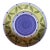 Large Round Caleca Ceramic Bowl With Beautiful Vibrant Blue Green Leaf Pattern For Sale