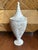 Vintage 19” French Whitewash Glazed Terracotta Lidded Urn For Sale - Image 4 of 12