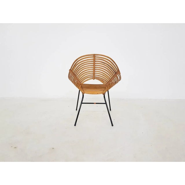 Dutch Rattan Lounge Chair from Rohe Noordwolde, 1950s For Sale - Image 3 of 14