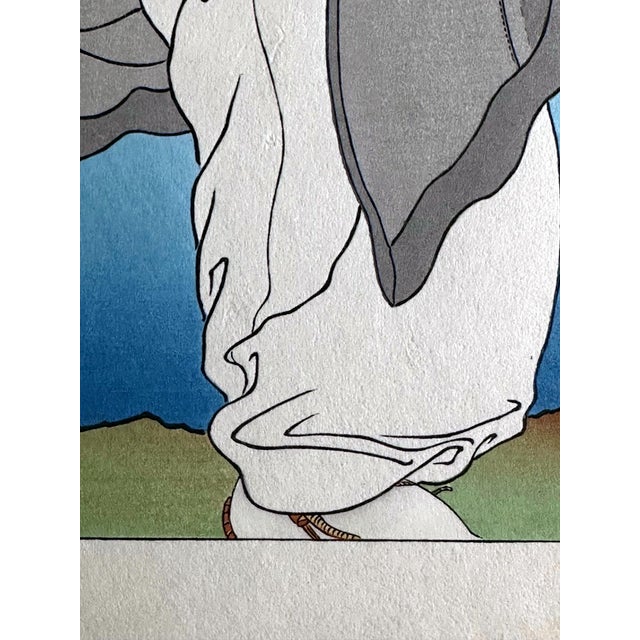 Japanese Woodblock Print Le Bonze Errant by Paul Jacoulet For Sale - Image 14 of 15