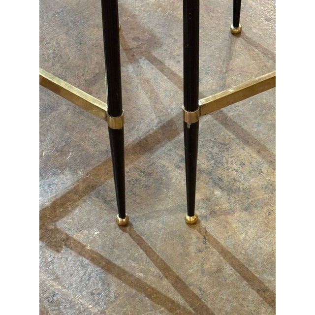 Metal Pair of French Directoire’ Style Steel and Onyx Side Tables For Sale - Image 7 of 7