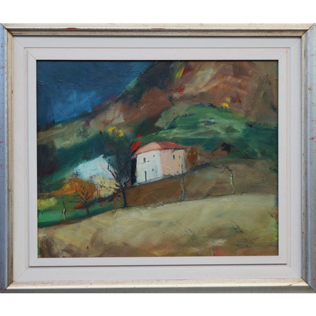 Piero Leo, Landscape, 1971, Oil Painting on Hardboard, Framed For Sale - Image 10 of 11