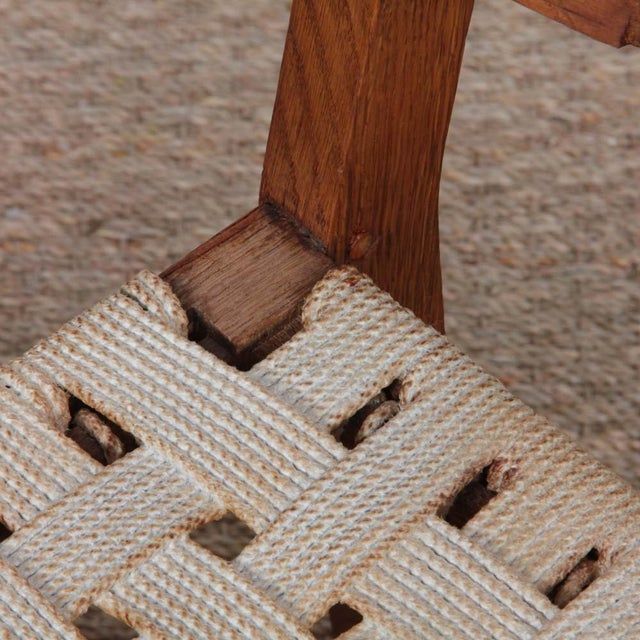 Armchair in Oak and Rope, 1900s For Sale - Image 5 of 8