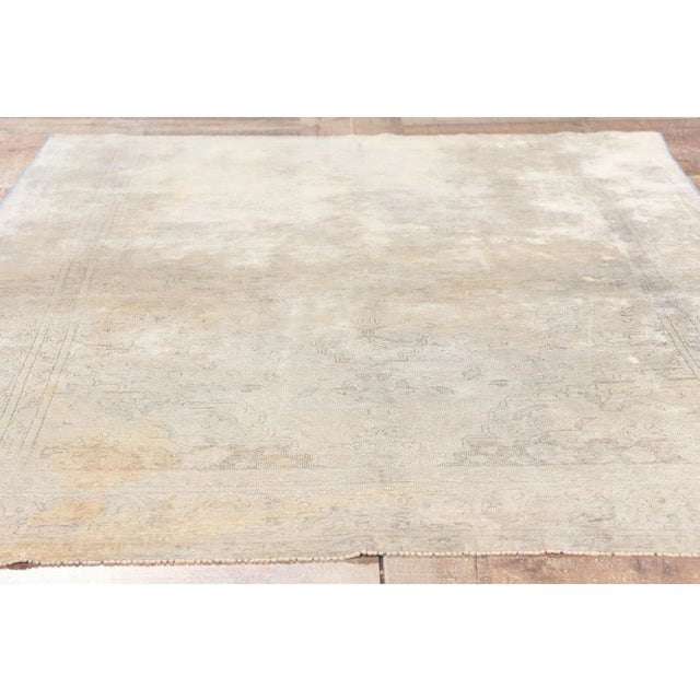 Tan Mid 20th Century Muted Vintage Turkish Oushak Rug - 03'11 X 05'09 For Sale - Image 8 of 9