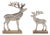 Metal Deer Silhouette with Wood Base (Set of 2) For Sale