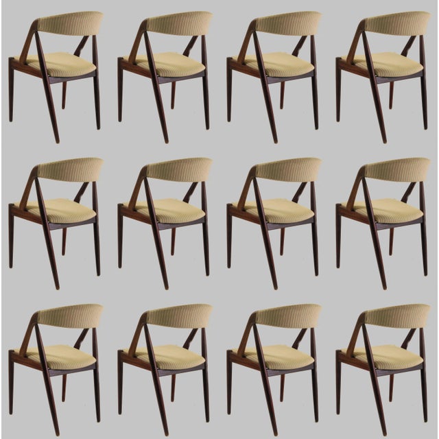 Mid-Century Teak Dining Chairs by Kai Kristiansen, Restored with Customizable Reupholstery, 1960s, Set of 12 For Sale - Image 10 of 11