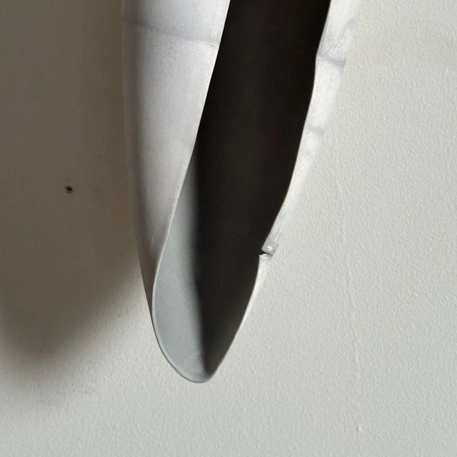 Gray Contemporary Porcelain Wall Art / Hanging Vessel by Ceramic Artist, Paula Murray For Sale - Image 8 of 11