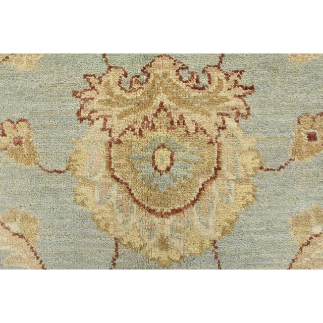 Ziegler Rug 8'1'' X 10' Blue Wool Hand-Knotted Oriental Carpet For Sale - Image 9 of 12