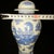Mid 20th Century Blue and White Dragon Cloud General’s Ginger Jar With Gilded Finial, Chinoiserie Lidded Urn For Sale - Image 5 of 9