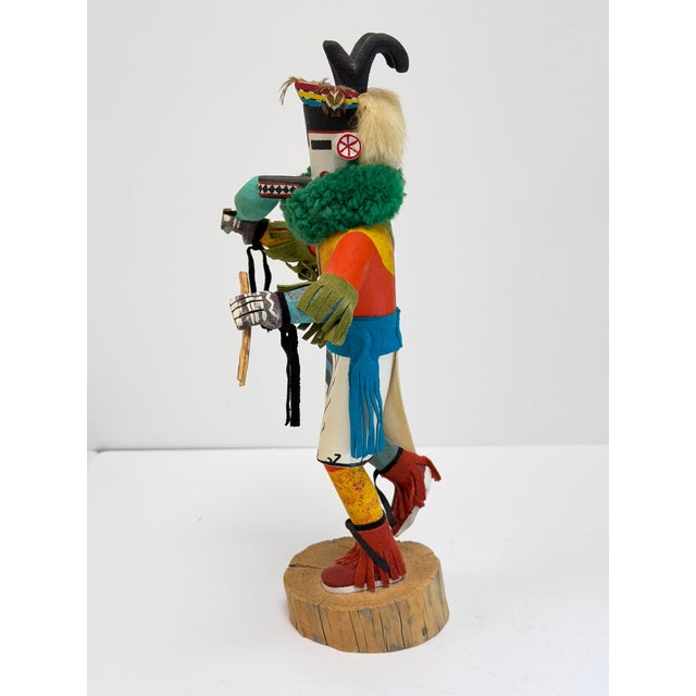 Green Vintage Antelope Hopi Kachina Doll Signed f.g., 12.5" Tall For Sale - Image 8 of 9