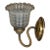 Vintage Classic Style Bronze Scalloped Pressed Glass Shade Sconce For Sale